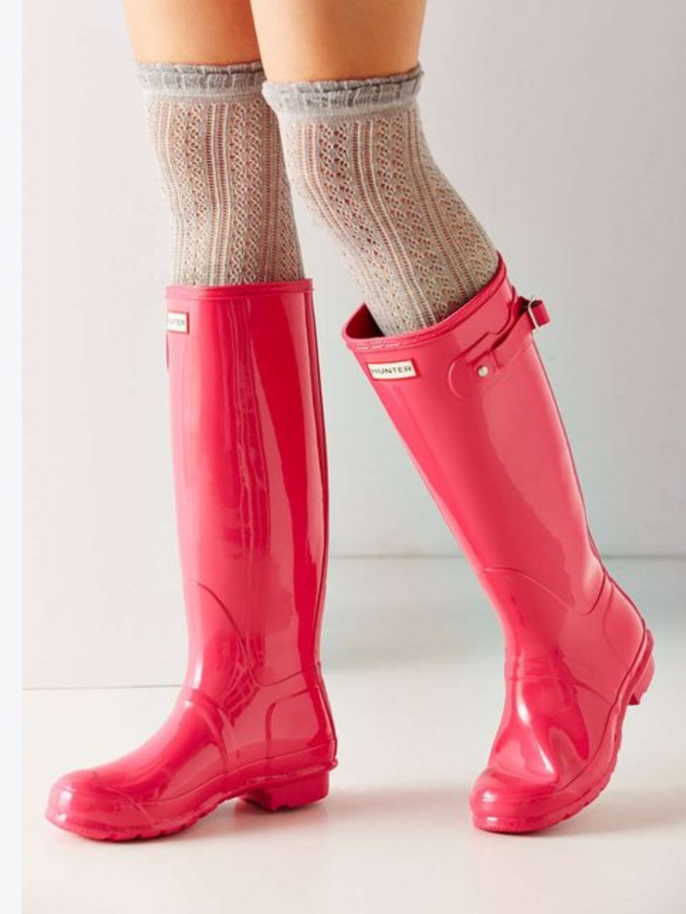 Hunter Women's Gloss Bright pink Knee-High Rain Boots